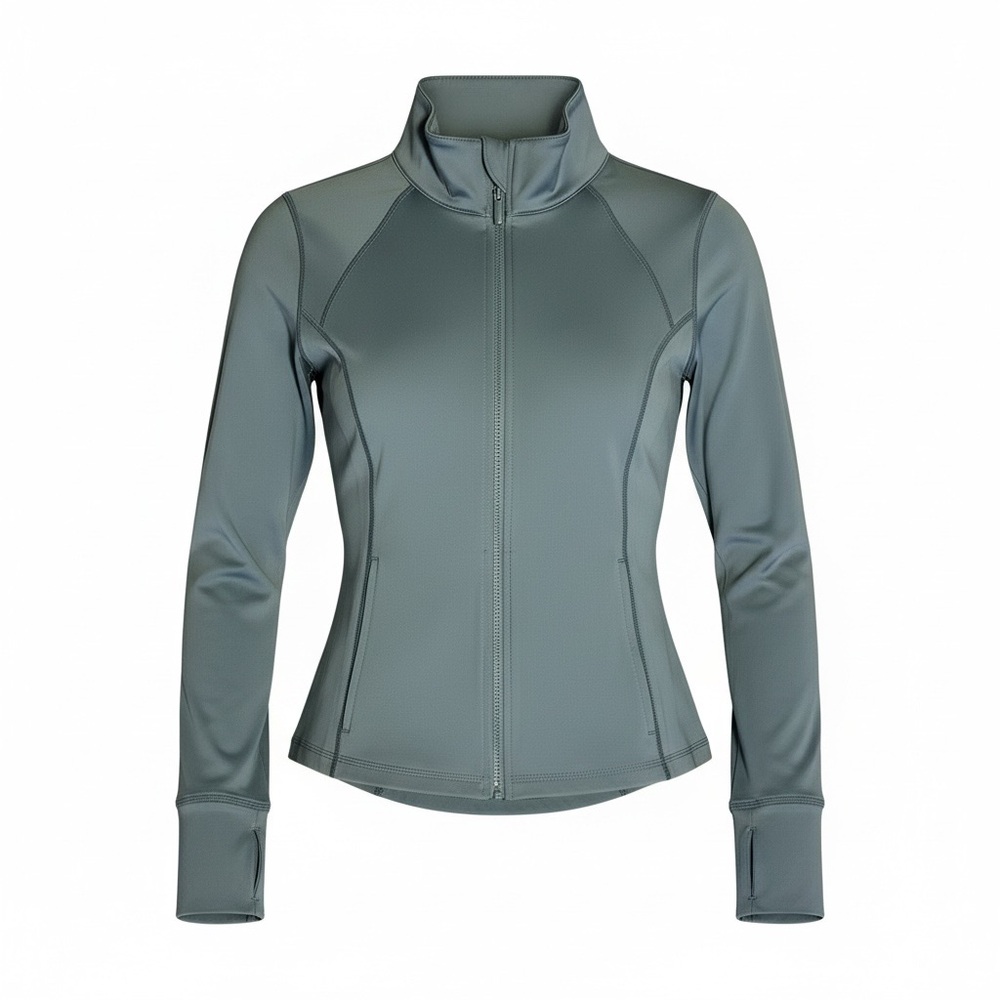 Catherine Malandrino Slate Green Full-Zip Athletic Jacket